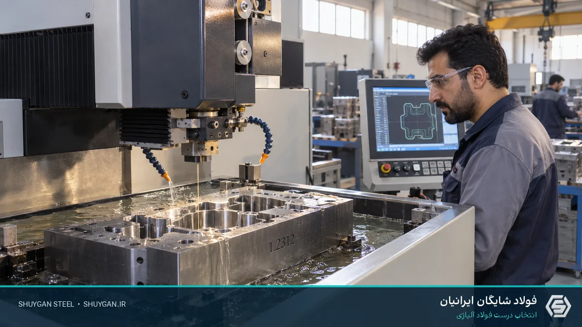 صحنه صنعتی ایرانی مرتبط با فولاد 1.2312 و کنترل مقاطع فولادی