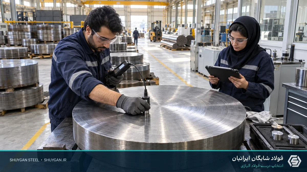 صحنه صنعتی ایرانی مرتبط با سختی MO40 و کنترل مقاطع فولادی