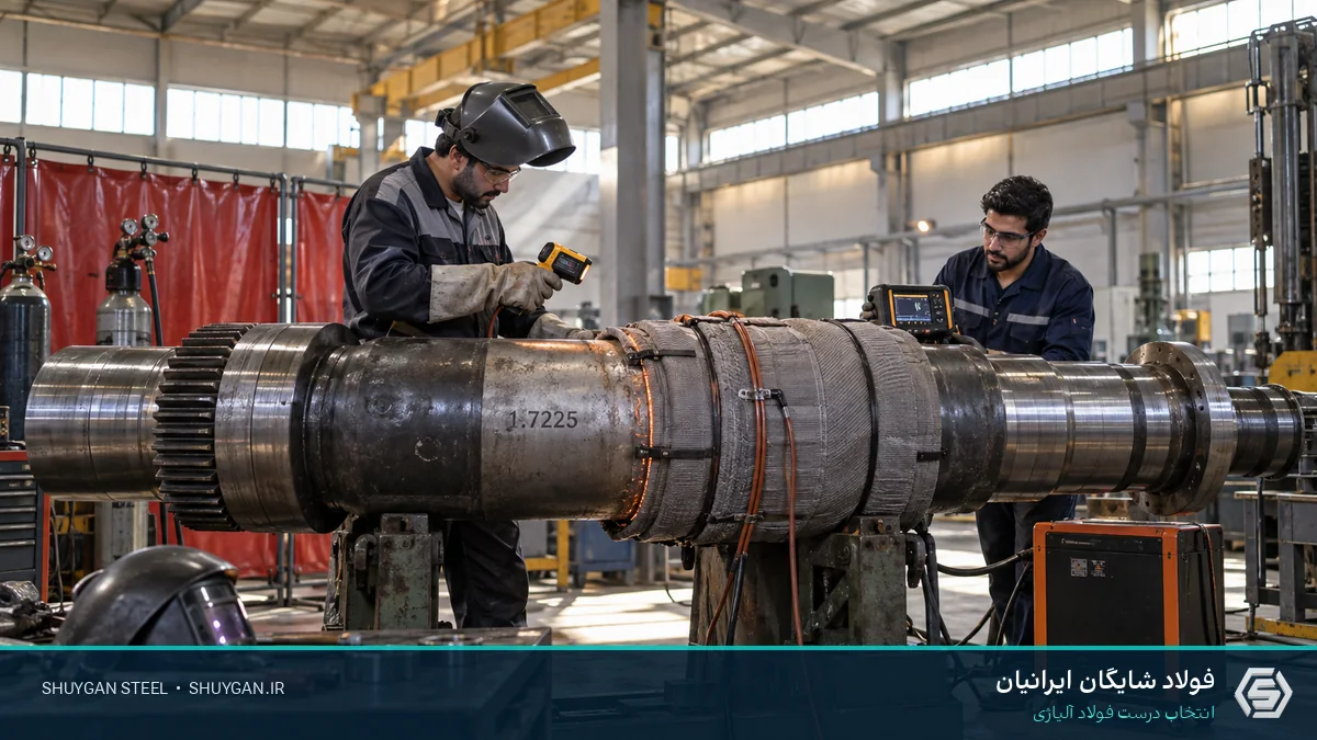 صحنه صنعتی ایرانی مرتبط با جوشکاری تعمیری MO40 و کنترل مقاطع فولادی