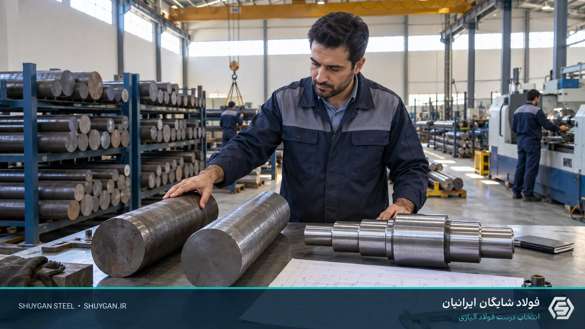 صحنه صنعتی ایرانی مرتبط با CK45 برای شفت و کنترل مقاطع فولادی